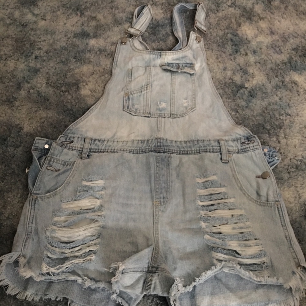 Overall Jean Shorts